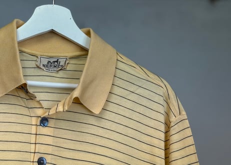 hermes "H" logo yellow polo shirt
