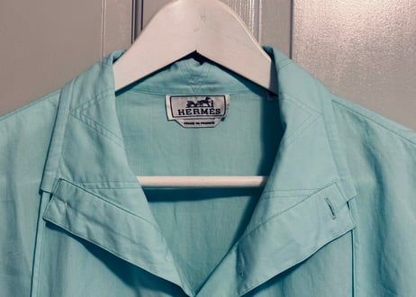 hermes mint green shirt jacket