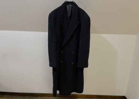 80-90s cashmere wool double long coat #6