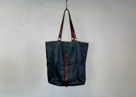 00s driesvannoten leather denim bag