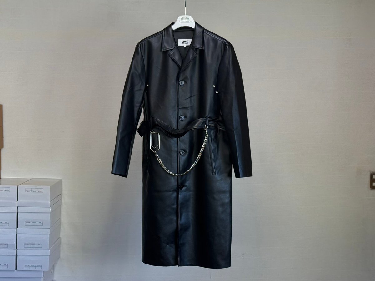 mm6 maison margiela 2022aw fake leather coat |