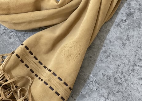 80s loewe anagram leather stole
