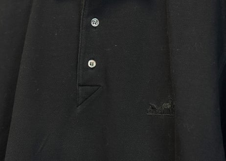 hermes "H" logo over size polo shirt