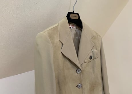 loewe silk×leather jacket