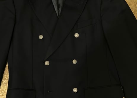 gucci logo button double blazer