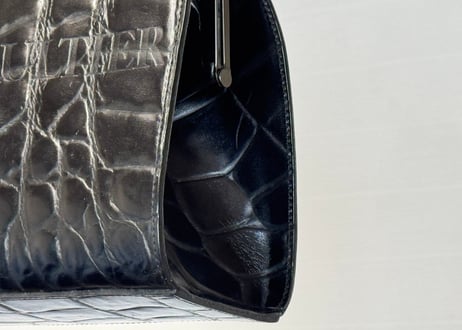 jean paul gaurtier logo leather shoulder bag