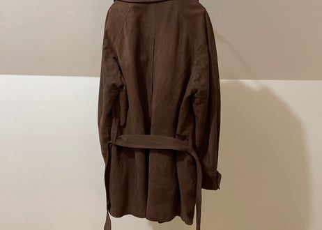 loewe leather belted coat