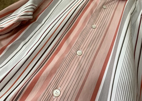salvatore ferragamo stripe shirt red×gray