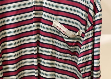 80-90s lanvin made in Italy border polo shirt