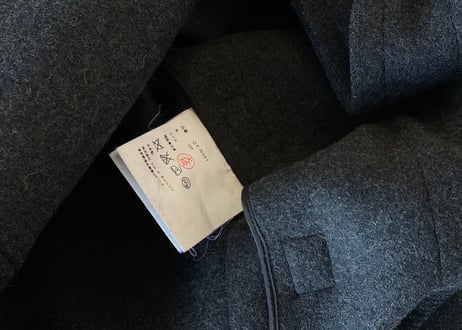 comme des garcons leather buckle duffle coat
