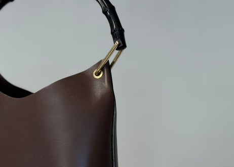 gucci leather bamboo one shoulder bag