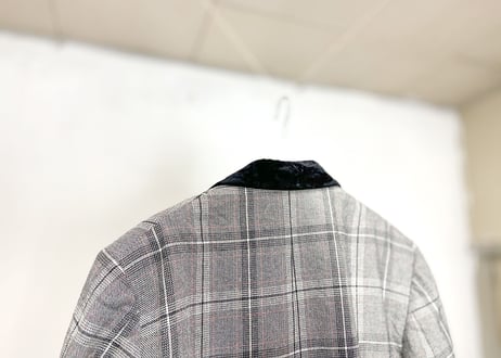 80s check chesterfield coat