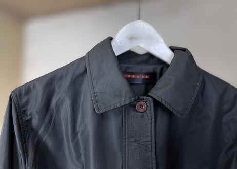 prada nylon belt coat