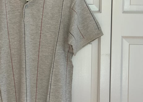im isseymiyake stripe polo shirt dead stock gray M