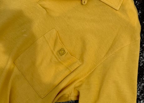 80-90s loewe anagram logo mustard polo shirt