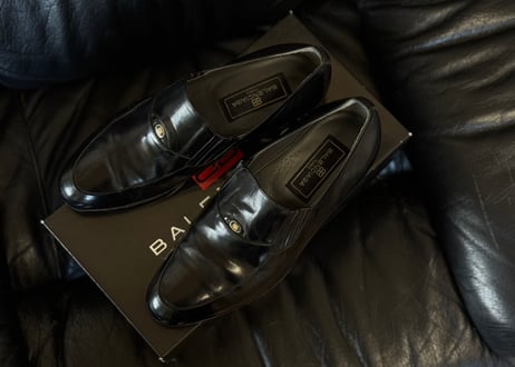 80-90s balenciaga "BB" logo loafers