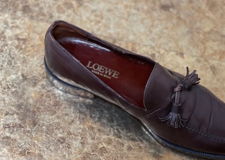 70-80s loewe leather tassel loafer 42