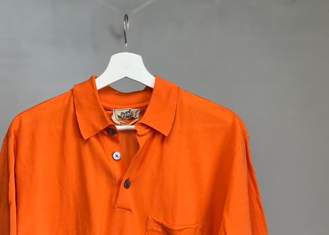 hermes H logo orange polo shirt