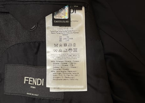 fendi 2021ss tuxedo set up suit dead stock