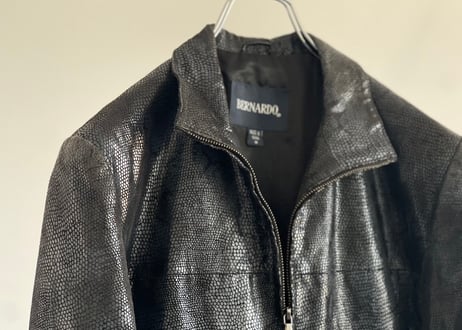 python embossing leather jacket
