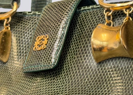 80s loewe izard leather anagram shoulder bag