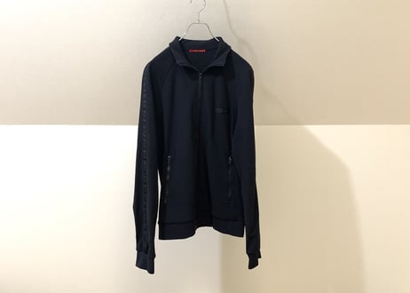 prada logo jersey blouson black