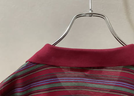 80-90s lanvin made in Italy border polo shirt