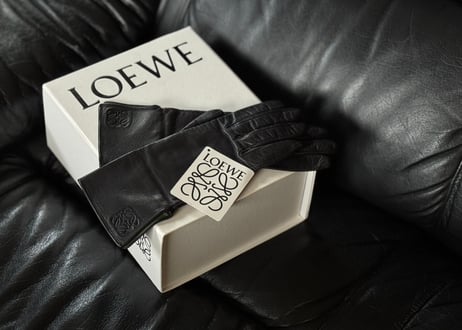 loewe anagram leather gloves