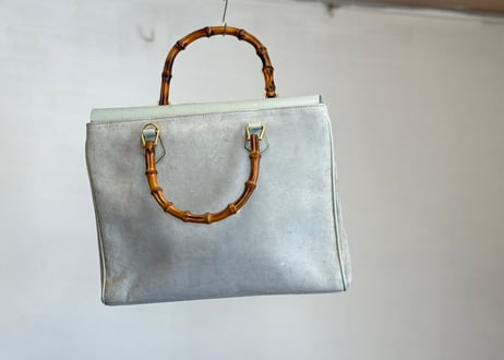 80-90s gucci leather bag iceblue