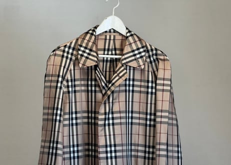 burberry technical fabric check coat
