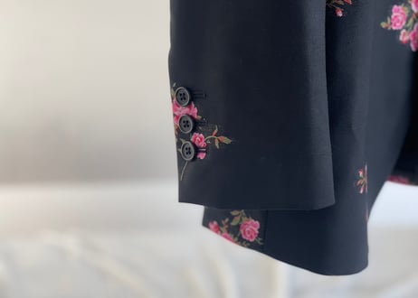 red valentino 2021aw gabardine jacquard flower jacket