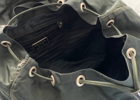 prada back pack green