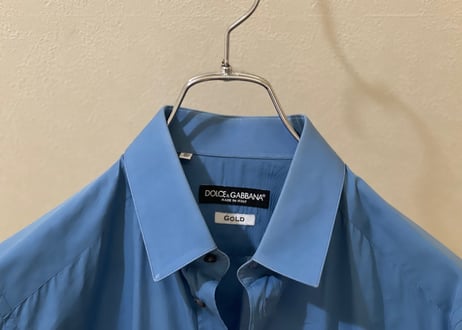 dolce&gabbana 2019ss gold line blue shirt