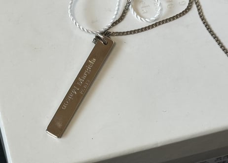 maison margiela silver logo  necklace