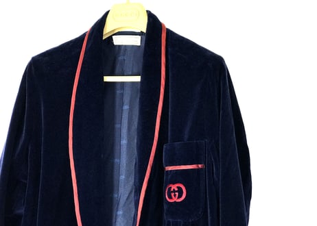 70s guccci velvet long coat dead stock