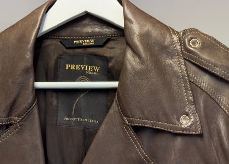preview made in Italy leather belted coat