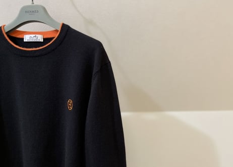 hermes 2020aw "H" logo knit black