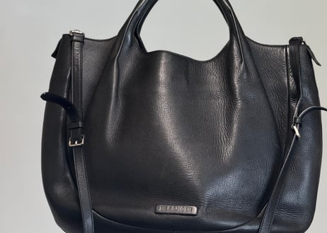 jilsander logo leather shoulder bag