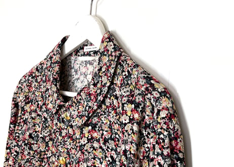 yota toki over size flower pattern corduroy shirt
