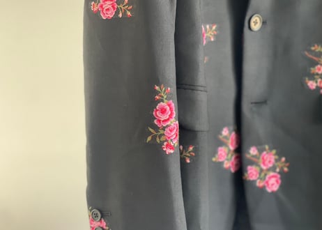 red valentino 2021aw gabardine jacquard flower jacket
