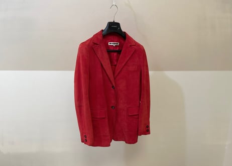 jilsander 90s leather jacket red