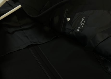 yves saint laurent black double set up suit