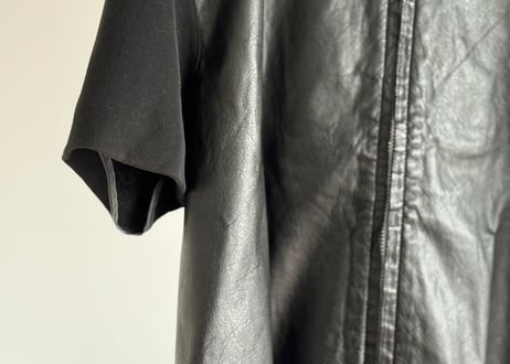 costume national leather zip shirt