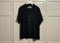 90s silk open collar silk shirt