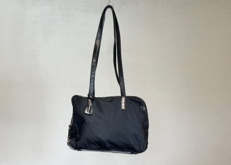 prada crocodile embossed nylon bag