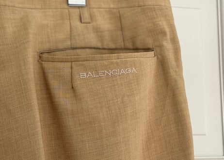 balenciaga rogo wide tack trousers