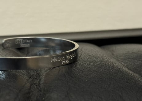 maison margiela sliver logo bracelet dead stock