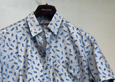 louis vuitton logo silk shirt