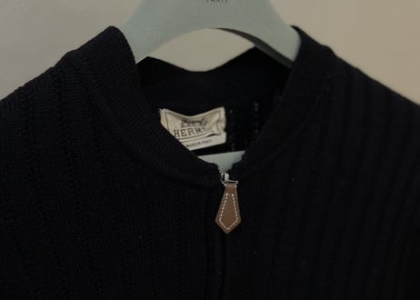 hermes virgin wool half zip knit