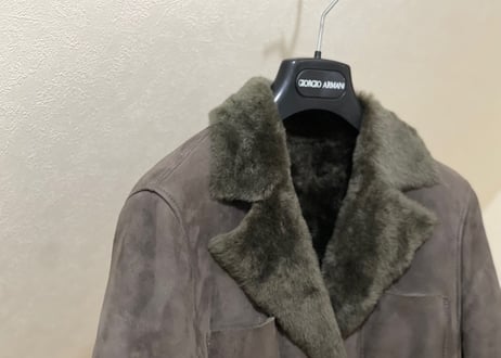 giorgio armani leather coat
